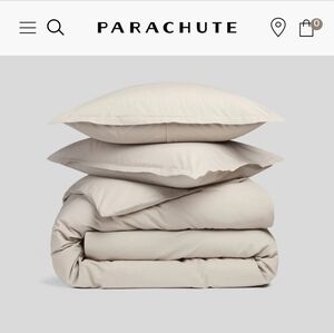 Parachute Duvet Cover and Pillowcases in Bone 100% Cotton